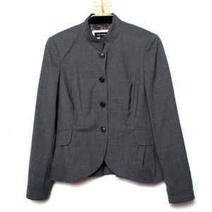 Pink Tartan Gray Peplum Jacket Size 10 (mm12)